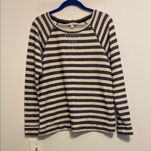 Ellen Tracy Sweaters - Ellen Tracy Blue and White Striped Sweater, very soft in good condition